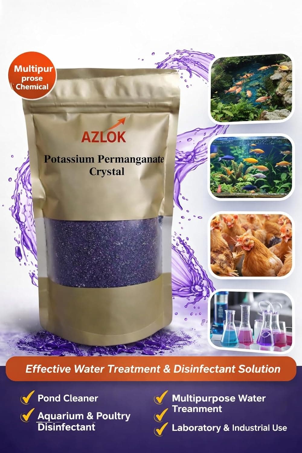 Potassium Permanganate Crystals 300g | Multipurpose Water Treatment & Disinfection Solution | High Purity Oxidizing Crystals - Image 3
