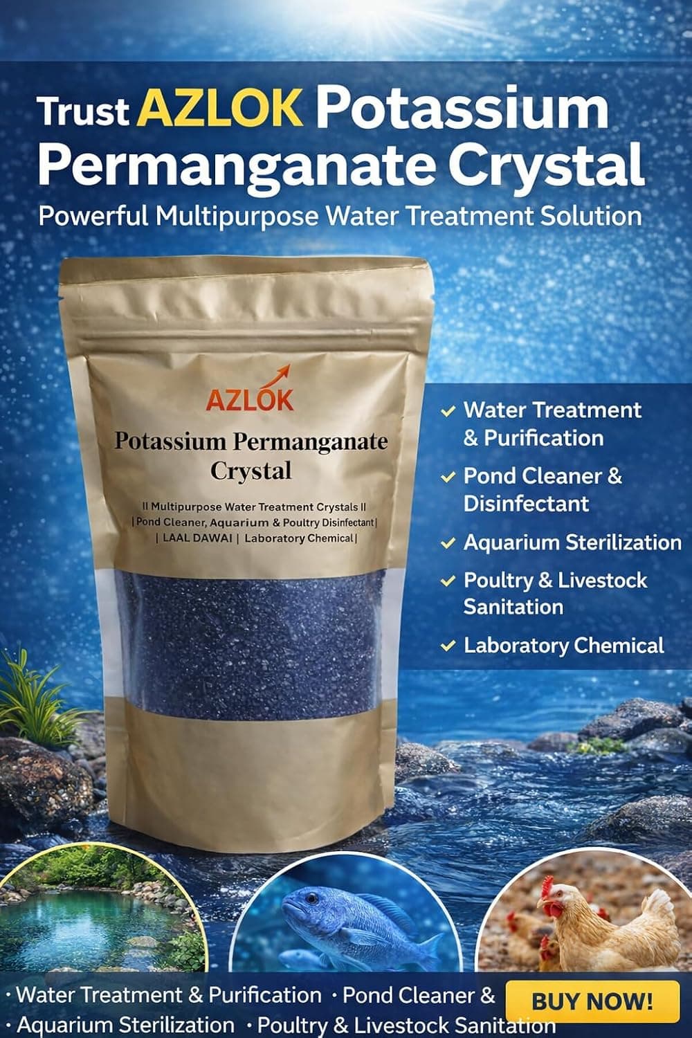 Potassium Permanganate Crystals 300g | Multipurpose Water Treatment & Disinfection Solution | High Purity Oxidizing Crystals - Image 4