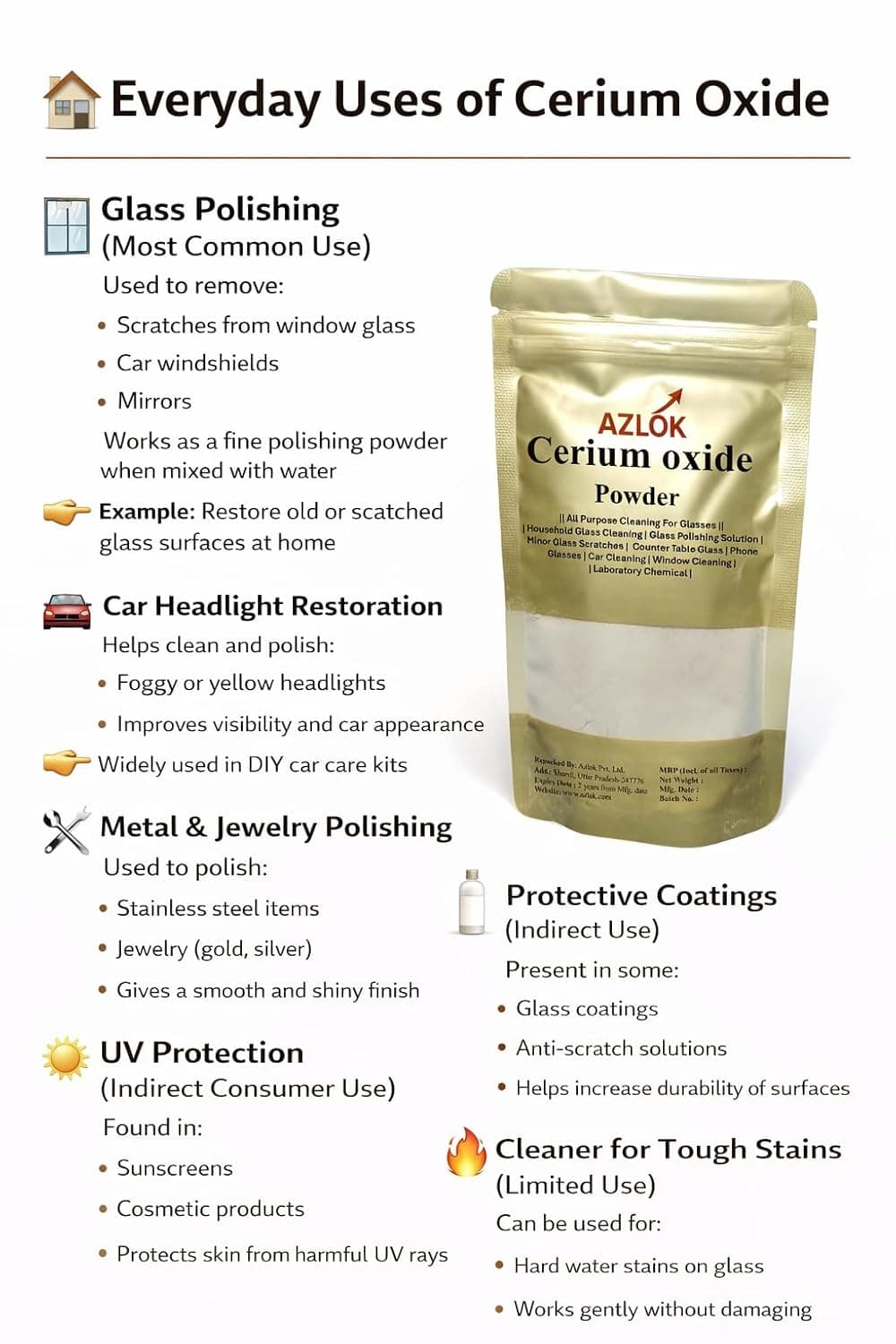 Cerium Oxide 250 Gram, With Glass Polishing (Namada) Felt Disc 4" Dia, Glass Polishing Powderthickness 16 Mm Ceramic Tiles Windows Mirror Cleaning Powder - Image 5