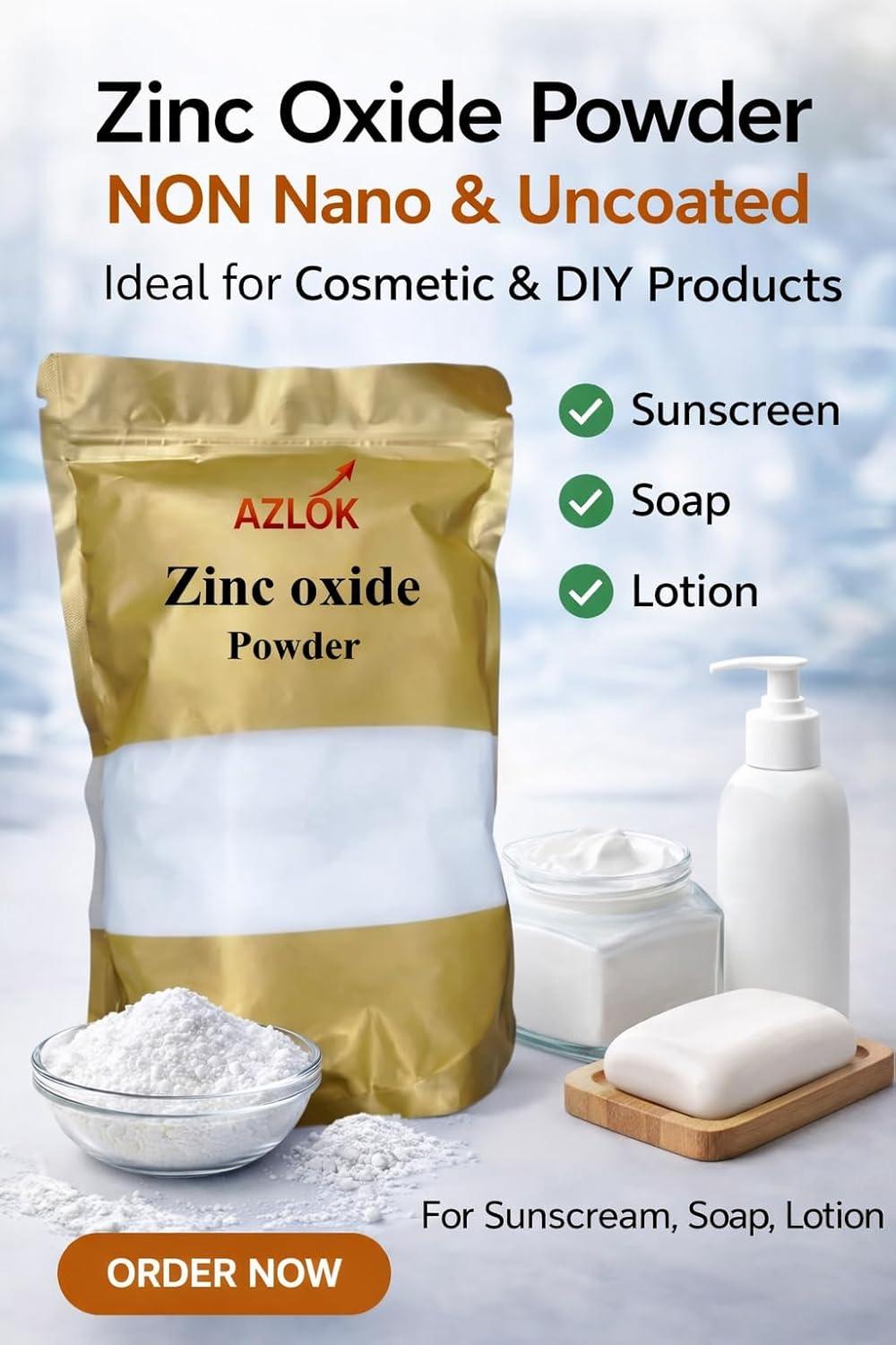 Azlok Zinc Oxide Powder 100 g | Industrial and Utility Grade | for Technical and Industrial Applications - Image 1