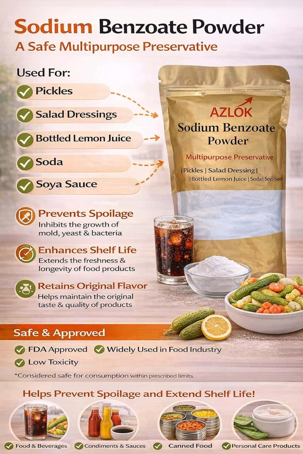 Sodium Benzoate Powder 800 g | Food Grade Preservative