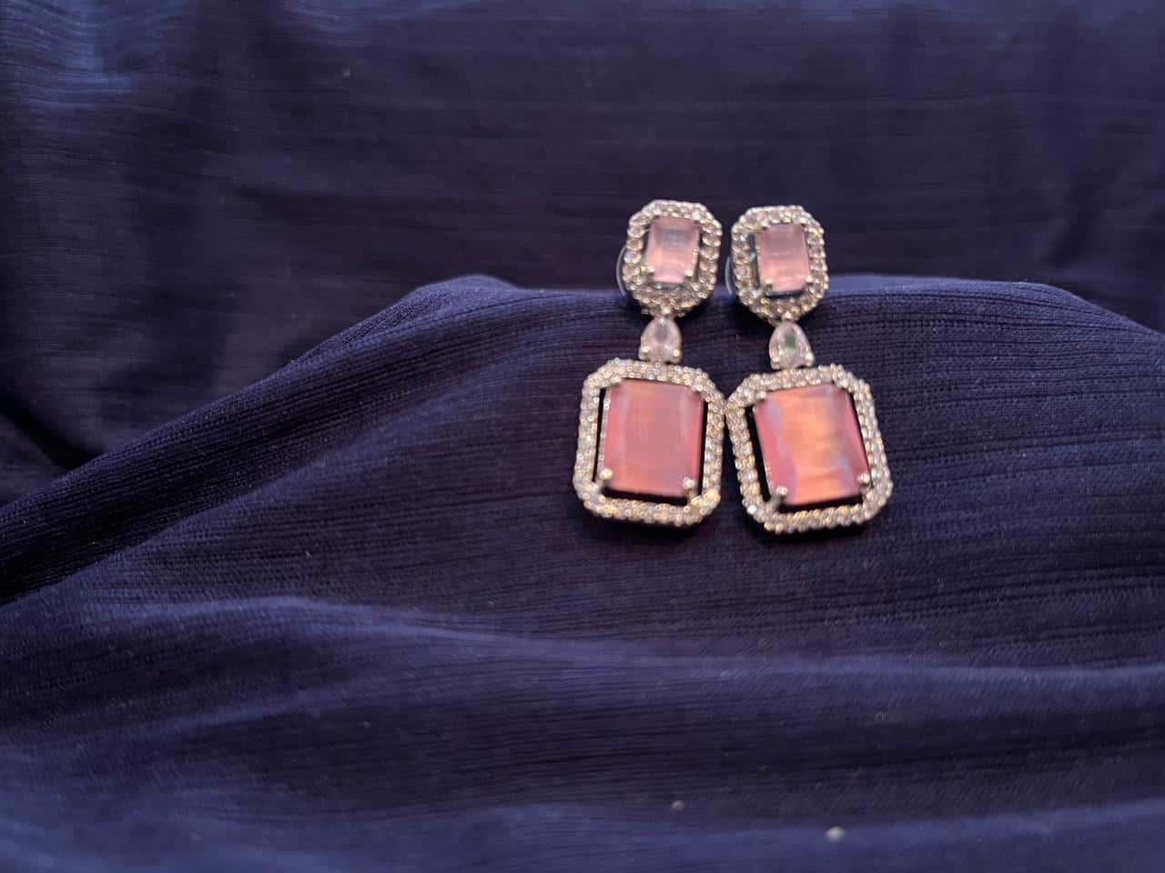 Blush Pink Halo Statement Drop Earrings