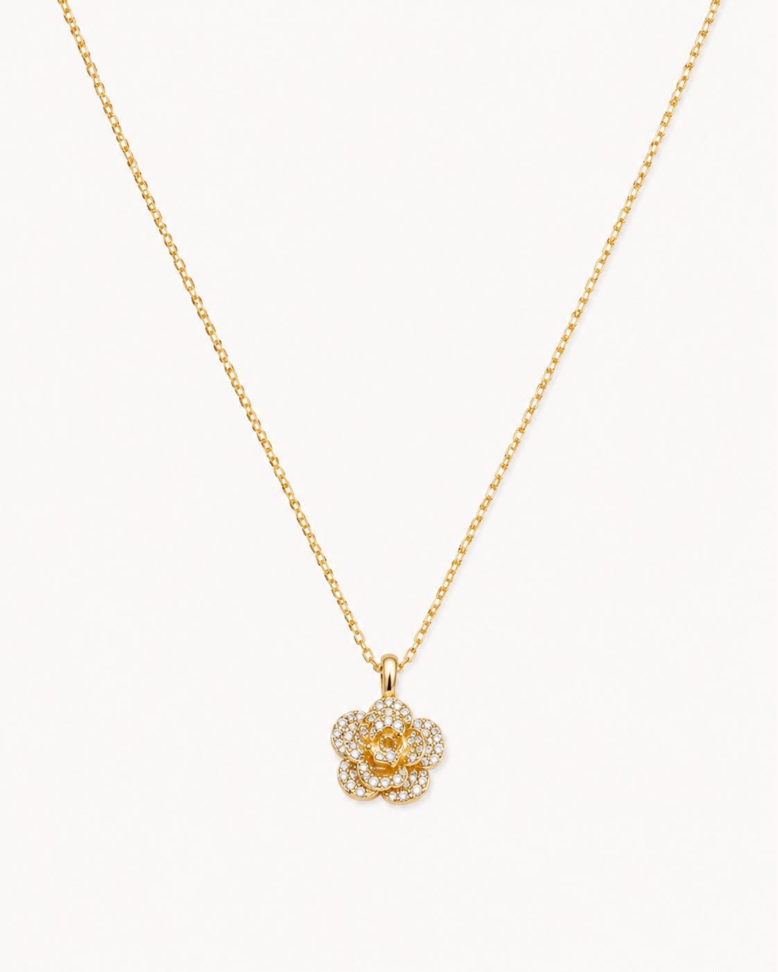 Gold-Plated Crystal Flower Pendant Necklace for Women - Image 1