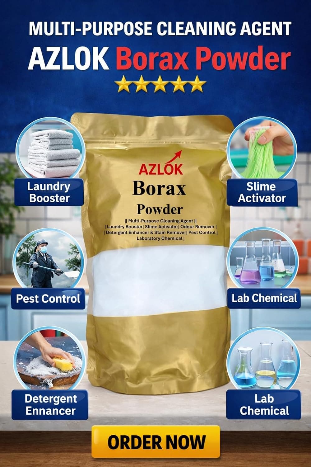 Borax For Washing Cloths, Slime Maker, Cleaning & Stain Remover Powder, Ants Killer - Image 3