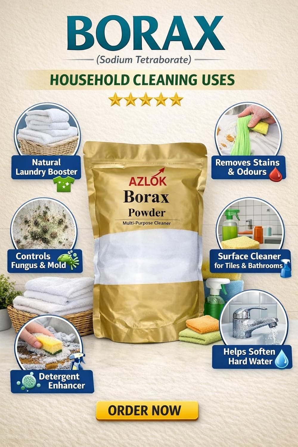 Borax For Washing Cloths, Slime Maker, Cleaning & Stain Remover Powder, Ants Killer - Image 4