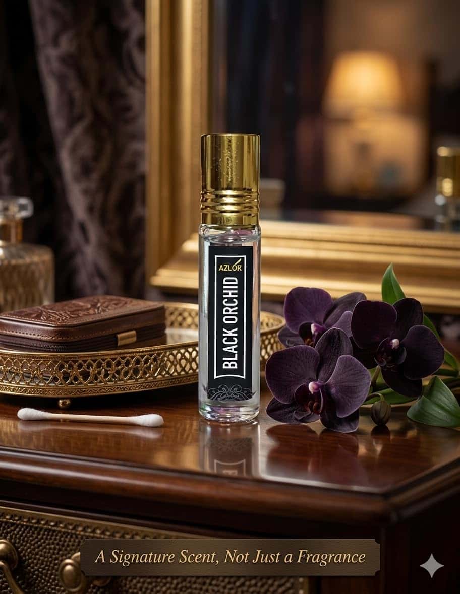 Black Orchid Attar Perfume Oil (9 ml) | Deep Floral Oriental Fragrance | Alcohol-Free Long-Lasting Luxury Scent