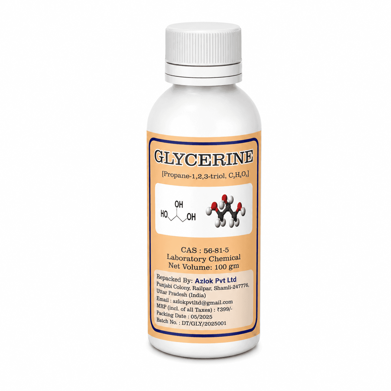 Glycerine Pure & Refined Liquid 300ml | Multi-Purpose Vegetable Glycerine for Skin & Hair | Deep Moisturizing, Soft, Smooth & Naturally Glowing Skin