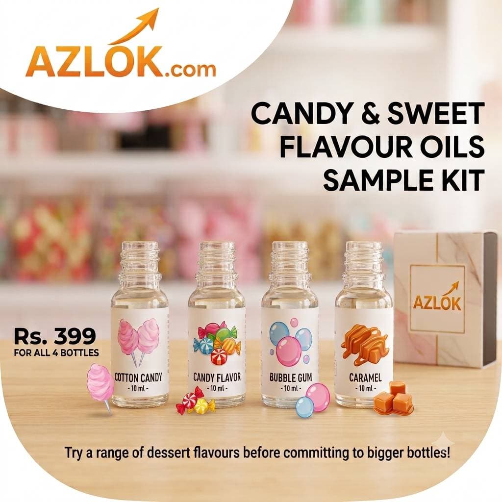 Candy & Sweet Flavour Oils Sample Kit: Four Nostalgic Flavours for Baking and DIY