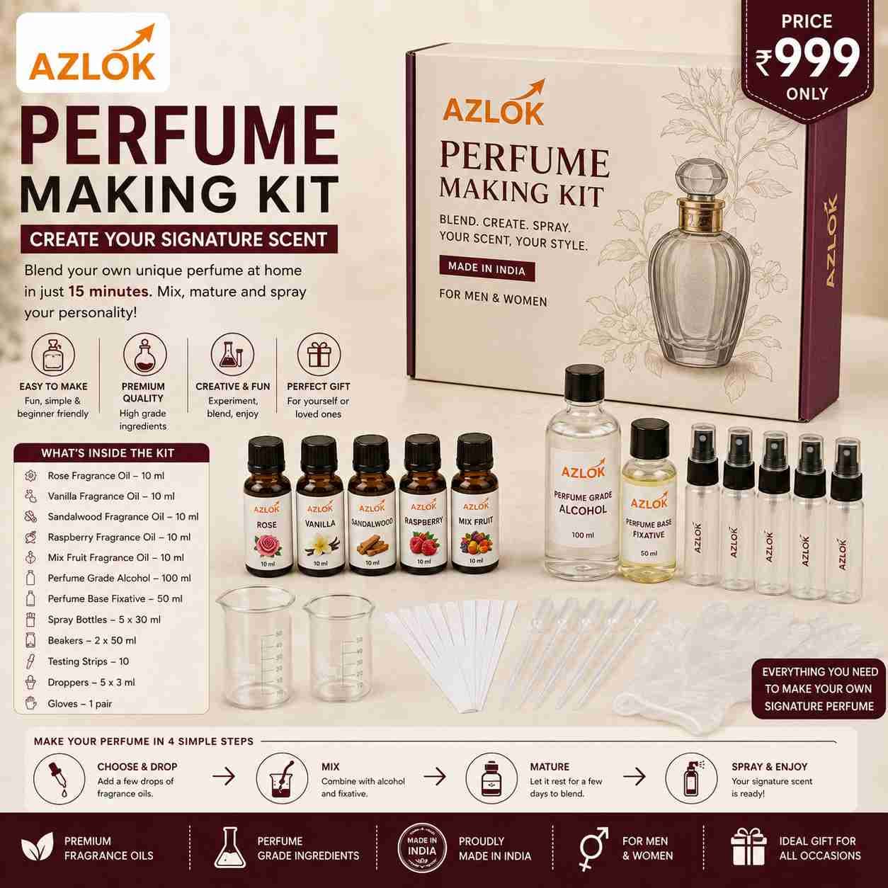 How to Make Your Own Perfume at Home With Azlok's Perfume Making Kit