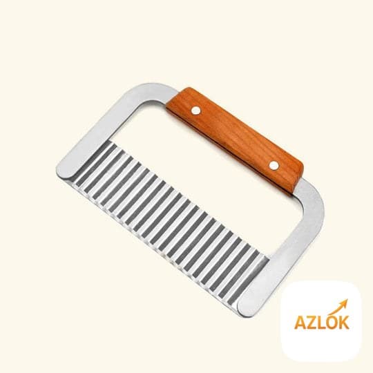 Wooden Soap Cutter Crinkle Steel - Image 1