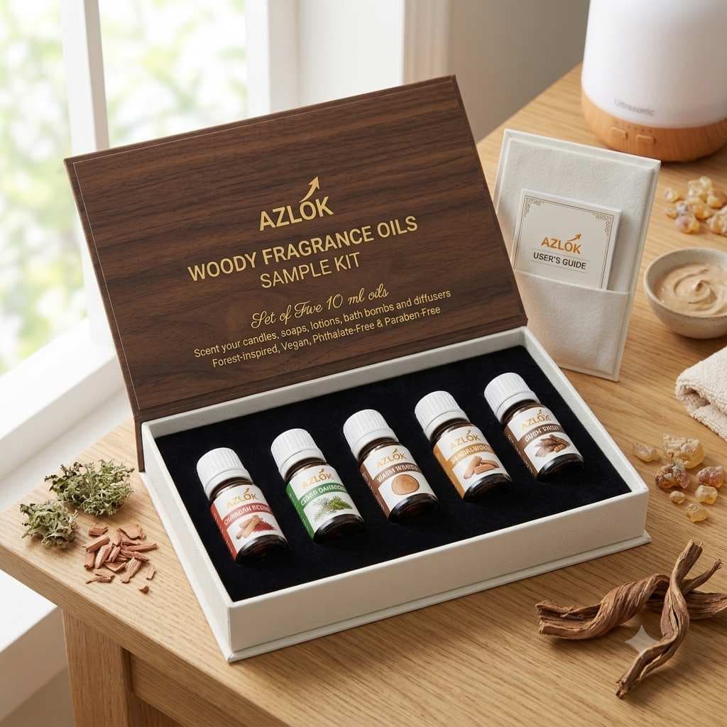 5 Woody Fragrance Oils Sample Kit - 10 Ml Each - Image 1