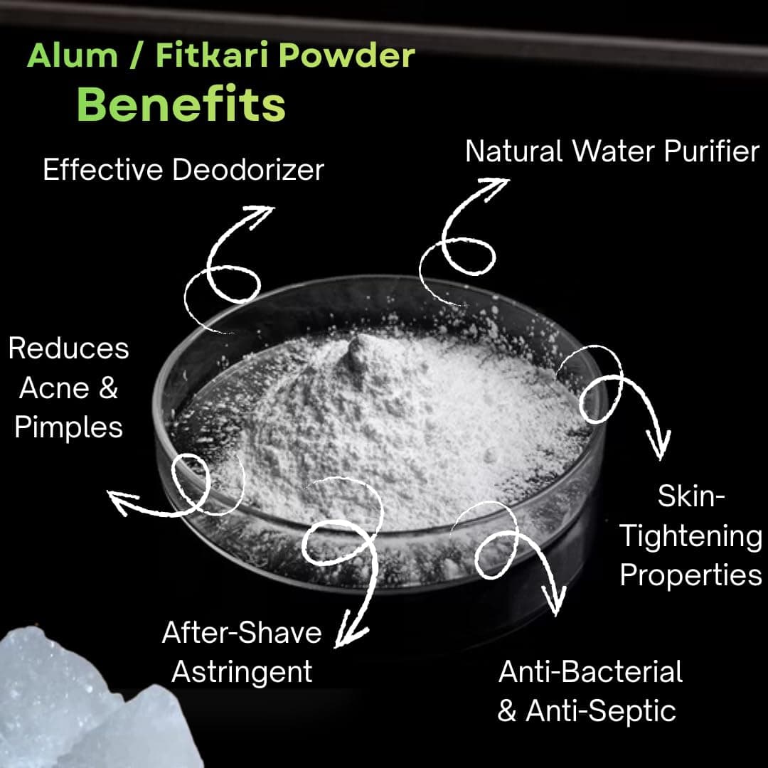 Azlok Alum Bar 100% Pure Natural Phitkari | Skin Tightening, Underarm Deodorant & Water Purification | Chemical-Free After Shave & Shaving Aid - Image 6