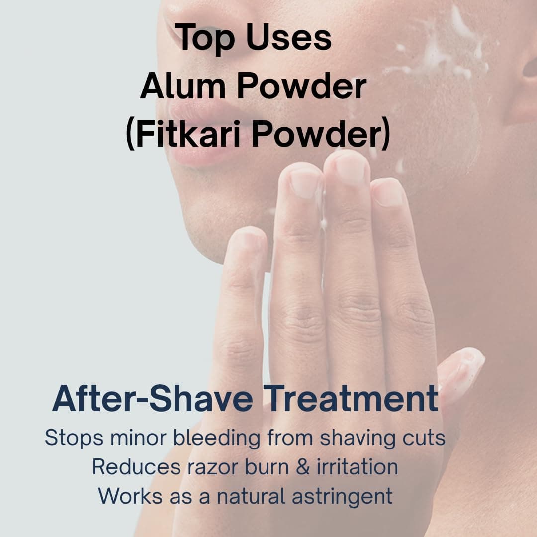 Azlok Alum Bar 100% Pure Natural Phitkari | Skin Tightening, Underarm Deodorant & Water Purification | Chemical-Free After Shave & Shaving Aid - Image 4