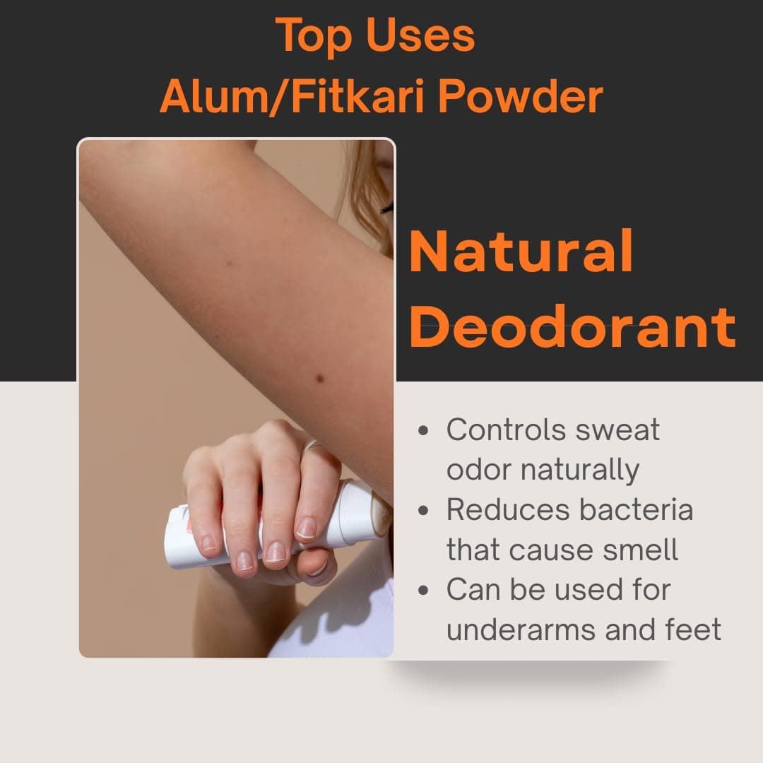 Azlok Alum Bar 100% Pure Natural Phitkari | Skin Tightening, Underarm Deodorant & Water Purification | Chemical-Free After Shave & Shaving Aid - Image 3