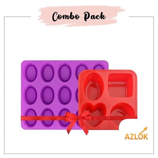 15 Cavity Oval Shape + 4 Cavity Soap Mold - Combo Pack - Image 1