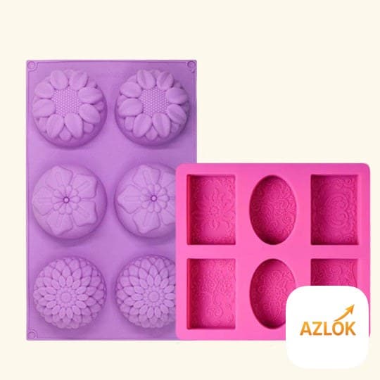 Flower Pattern Shape Mold + 6 Cavity Round Flower Mould - Image 1